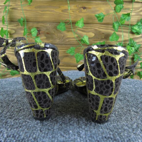 Hale Bob Women's Strappy Brown Leather Pump 9.5 Medium Gently Used 2025 - Picture 4 of 7